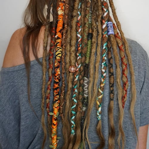 Bohemian Wrap-Accented Dreads