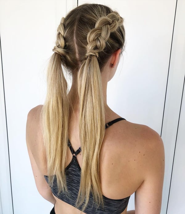 Sporty Braided Pigtails