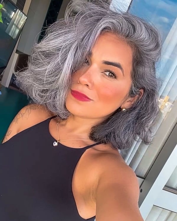 Voluminous Grey Curls