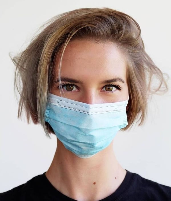 Casual Tousled Bob with Mask