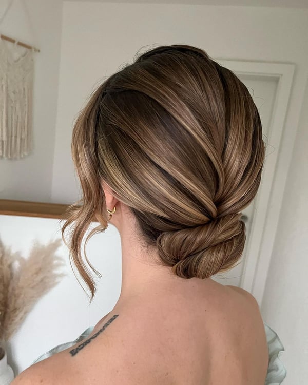 Bangs and Bun Elegance