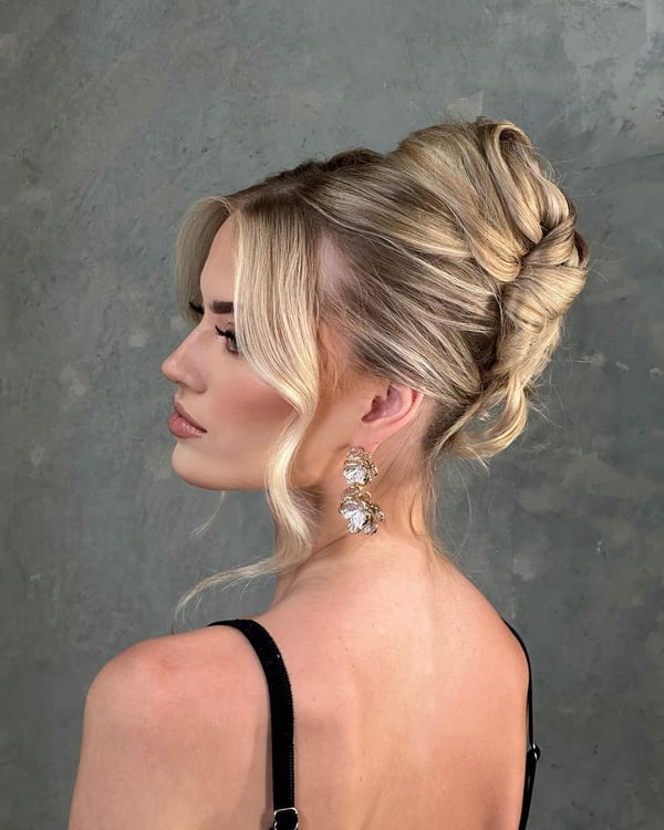 Sleek Bangs and Updo Charm